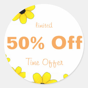 Rond 50% de réduction Sticker vente spéciale