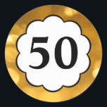 Rond 50 - Sticker en chiffres d'or<br><div class="desc">Design d'ornement. 50 - Sticker en chiffres d'or</div>