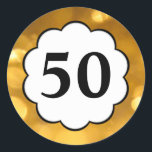 Rond 50 - Sticker en chiffres d'or<br><div class="desc">Design d'ornement. 50 - Sticker en chiffres d'or</div>
