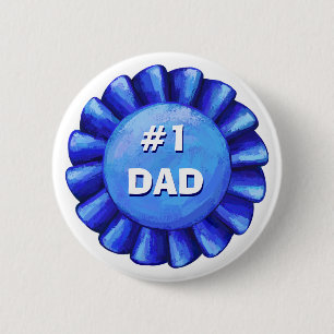 Rond 5 Cm #1 Badge bleu papa