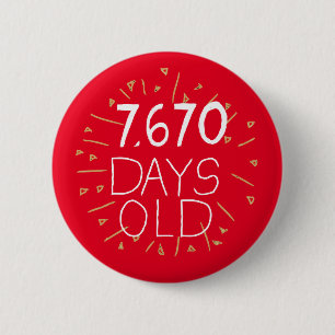 Rond 5 Cm 21e anniversaire pin badge accessoire de fête ving