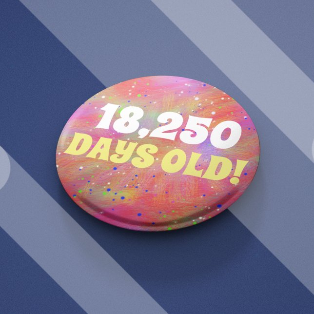 Rond 5 Cm 50e anniversaire badge en jours nombre exact âge (Créateur téléchargé)