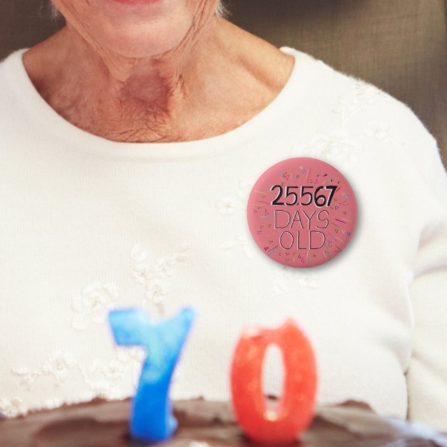 Rond 5 Cm 70e anniversaire âge de badge en jours (Créateur téléchargé)