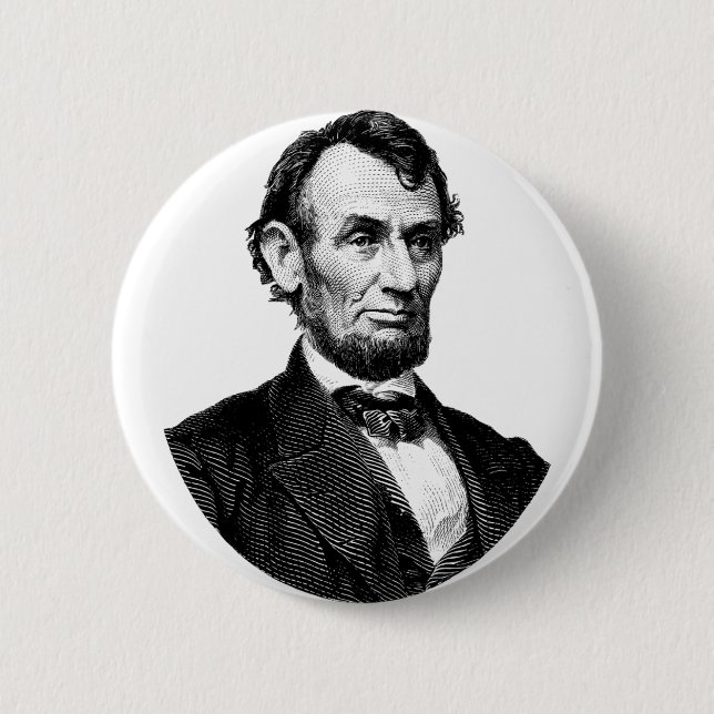 ROND 5 CM ABRAHAM LINCOLN NIP BADGE DE RETOUR (Devant)