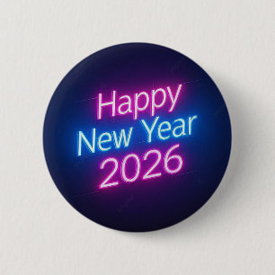 Rond 5 Cm Badge année 2026 couleur néon