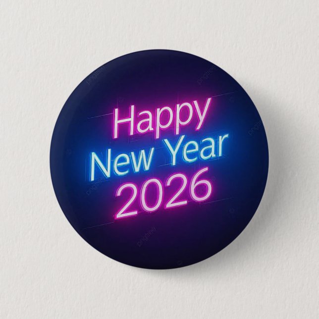 Rond 5 Cm Badge année 2026 couleur néon (Devant)