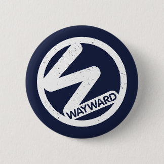 Rond 5 Cm Badge avec logo blanc Wayward