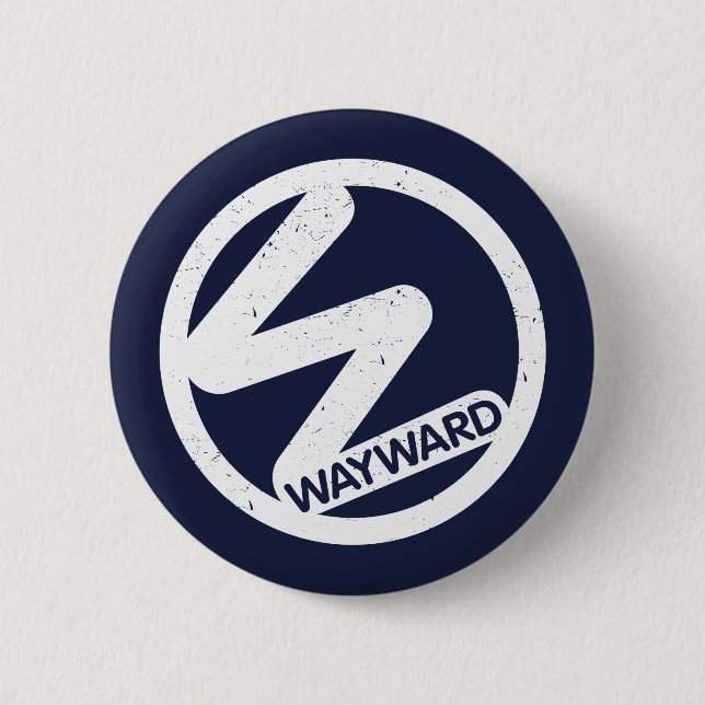 Rond 5 Cm Badge avec logo blanc Wayward (Devant)