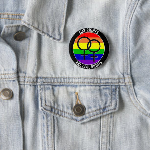 Rond 5 Cm Badge Bouton - Les Droits Gays Sont Des Droits Civ