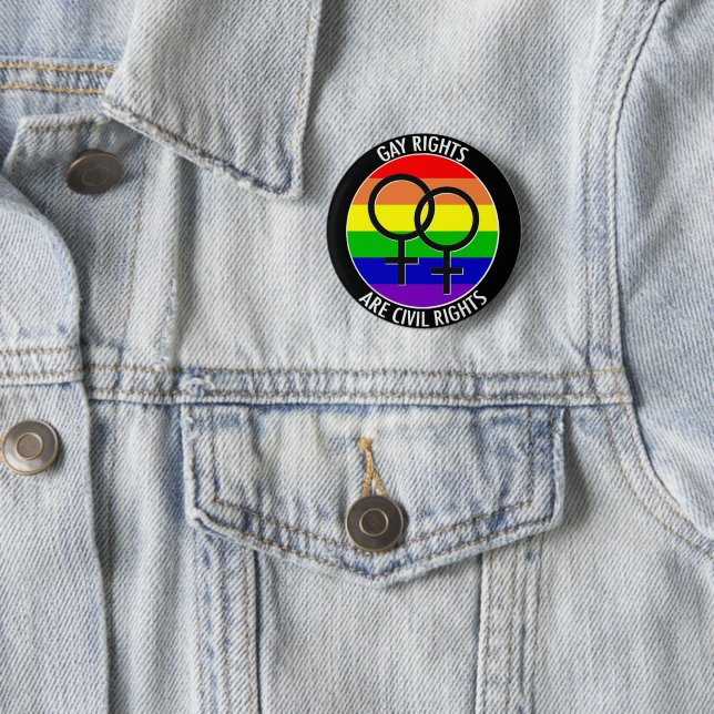 Rond 5 Cm Badge Bouton - Les Droits Gays Sont Des Droits Civ (En situation)
