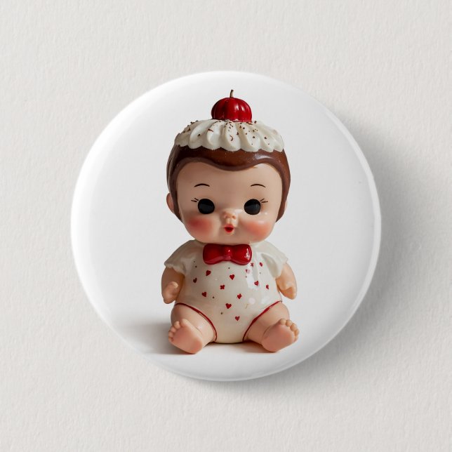 Rond 5 Cm Badge bouton Sugar Cherry Sweetie (Devant)