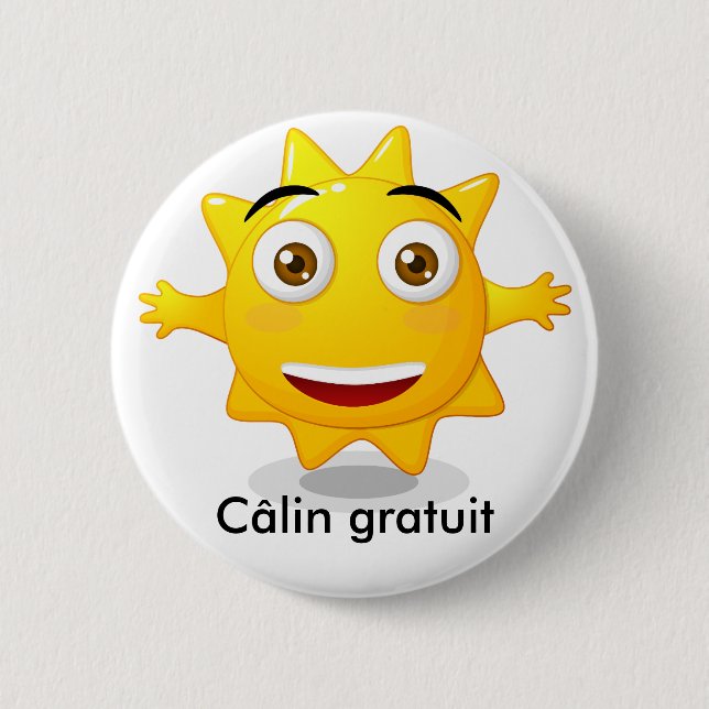 Rond 5 Cm Badge Câlin gratuit (Devant)