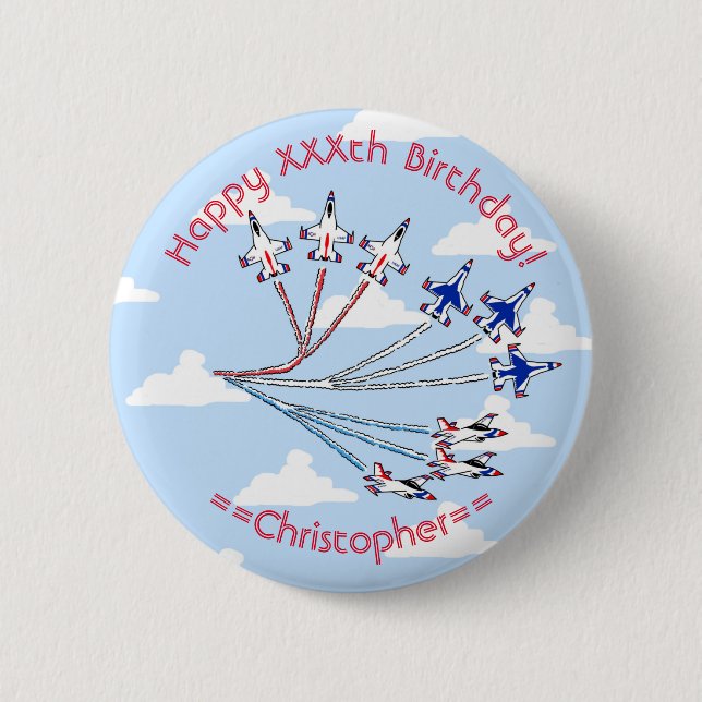 Rond 5 Cm Badge d'anniversaire personnalisable Thunderbirds  (Devant)