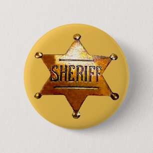 Rond 5 Cm Badge d'Antique Sheriff