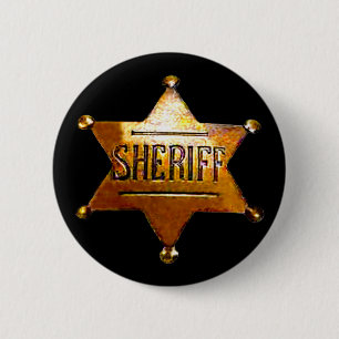 Rond 5 Cm Badge d'Antique Sheriff