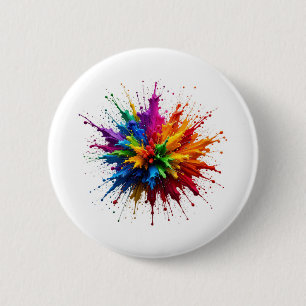 Rond 5 Cm Badge de broche d'art abstrait Color Splash