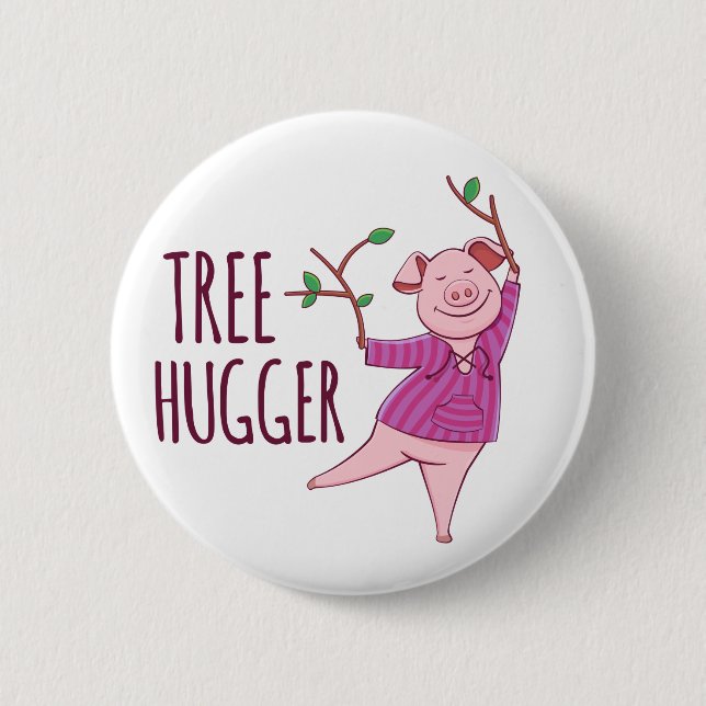 Rond 5 Cm Badge De Cochon Hippy Hugger (Devant)