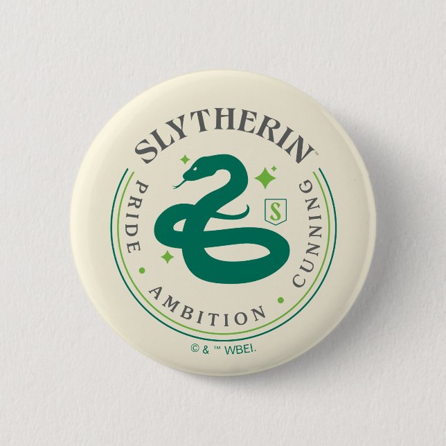 Rond 5 Cm Badge de fierté de la maison serpent vert SLYTHERI (Devant)