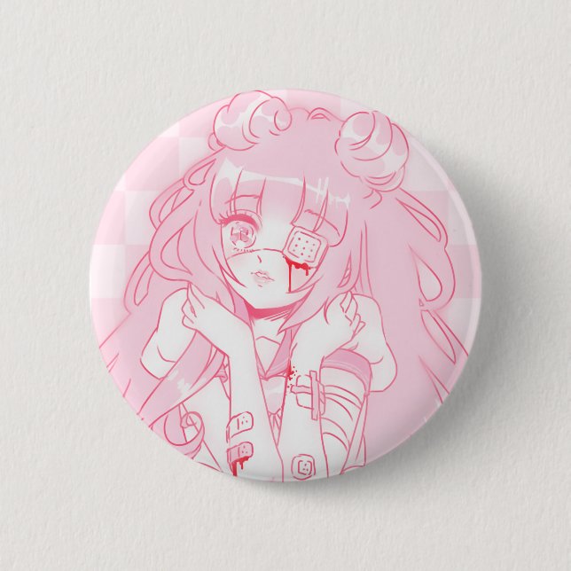 Rond 5 Cm Badge de fille Menhera (Devant)