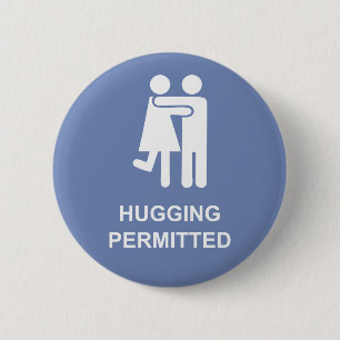 Rond 5 Cm badge de flirt HUGGING AUTORISÉ obligatoire