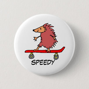 Rond 5 Cm Badge de hérisson de skateboard