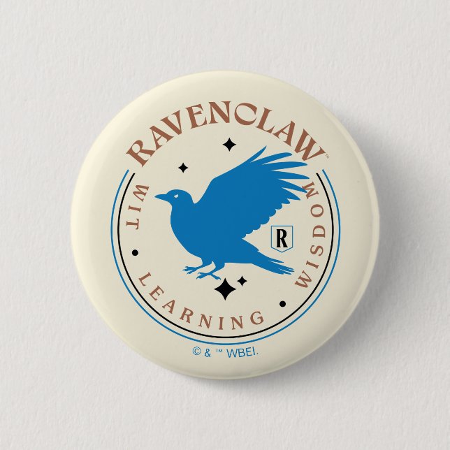 Rond 5 Cm Badge de la Fierté de la maison d'aigle bleu RAVEN (Devant)