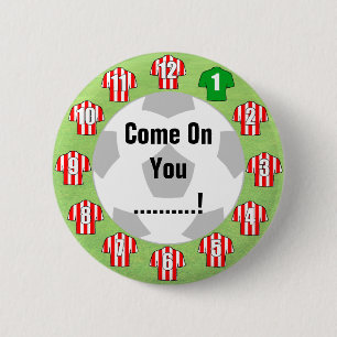 Rond 5 Cm Badge de l'équipe de football avec Chemises rouge