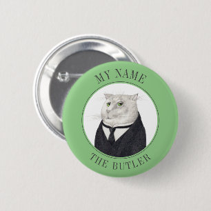 Rond 5 Cm Badge de nom d'étiquette de bouton de pin de chat 