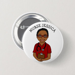 Rond 5 Cm Badge de nom d'infirmière personnalisé Bouton