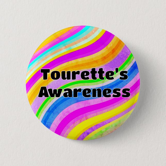 Rond 5 Cm Badge de sensibilisation à la maladie de Tourette  (Devant)