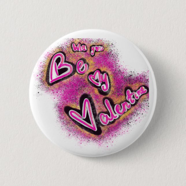 Rond 5 Cm Badge de Valentine (Devant)