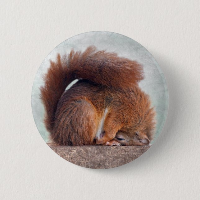 Rond 5 Cm Badge d'écureuil de Yoga (Devant)