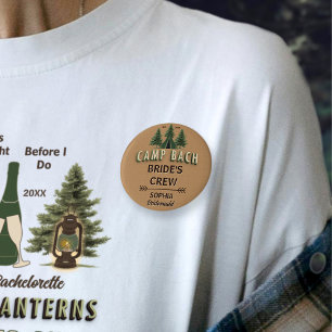 Rond 5 Cm Badge d'équipe de la mariée au camp rustique Bach 