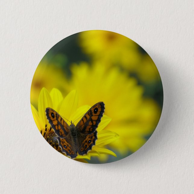 Rond 5 Cm Badge d'hélium de marguerite jaune (Devant)