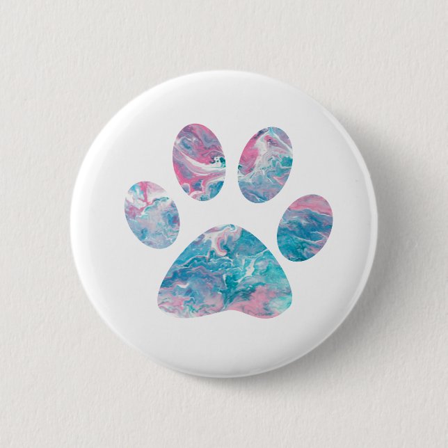 Rond 5 Cm Badge Dreamy Pawprint (Devant)