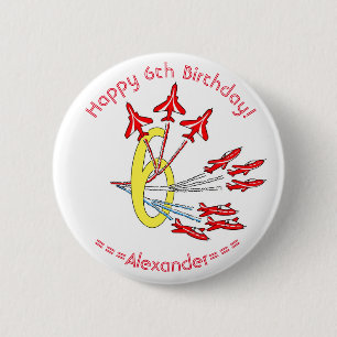Rond 5 Cm Badge du 6e anniversaire des avions à réaction rou