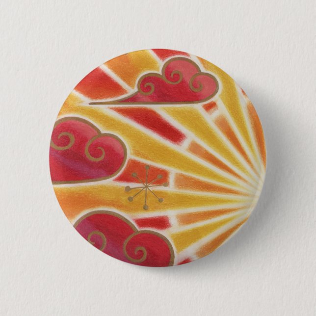Rond 5 Cm badge du bouton du coucher du soleil (Devant)