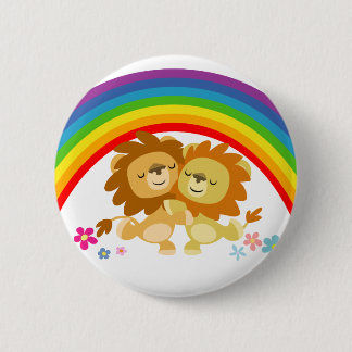 Rond 5 Cm Badge du bouton Rainbow Tango-Cute Cartoon Lions