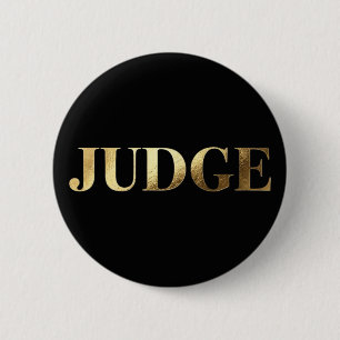 Rond 5 Cm Badge élégant de juge de concours en or et noir