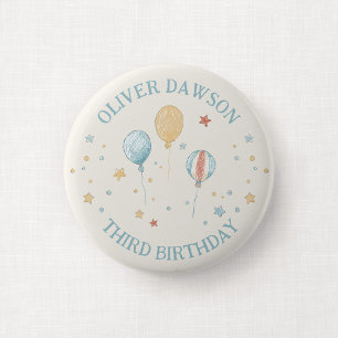 Rond 5 Cm Badge Épingle Invité Anniversaire Enfant Balloon D