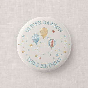 Rond 5 Cm Badge Épingle Invité Anniversaire Enfant Balloon D