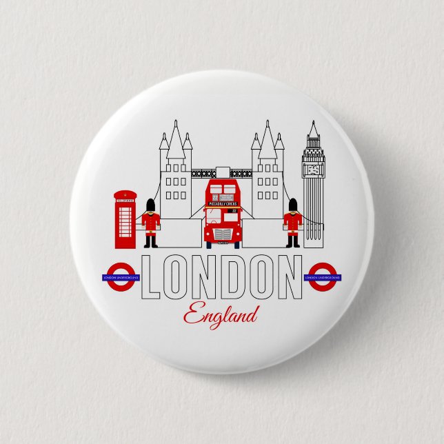 Rond 5 Cm Badge Londres, Angleterre (Devant)