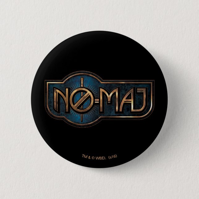 Rond 5 Cm Badge NO-MAJ™ en or et marbre (Devant)
