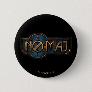 Rond 5 Cm Badge NO-MAJ™ en or et marbre