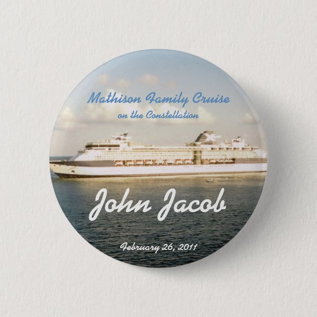 Rond 5 Cm Badge nominatif de croisière - bateau de X (Devant)