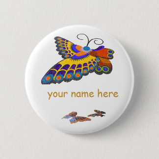 Rond 5 Cm Badge nominatif de papillon