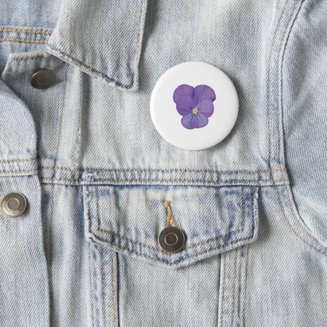Rond 5 Cm Badge Pansy Flower Pin (En situation)
