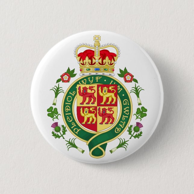 Rond 5 Cm Badge royal du Pays de Galles (Devant)