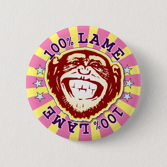 Rond 5 Cm Badge singe funky drôle à 100% (Devant)