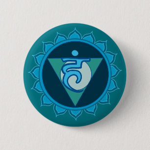 Rond 5 Cm Badge Throat Chakra